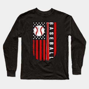 American Flag Baseball Team for Men Boys Girls Women Long Sleeve T-Shirt